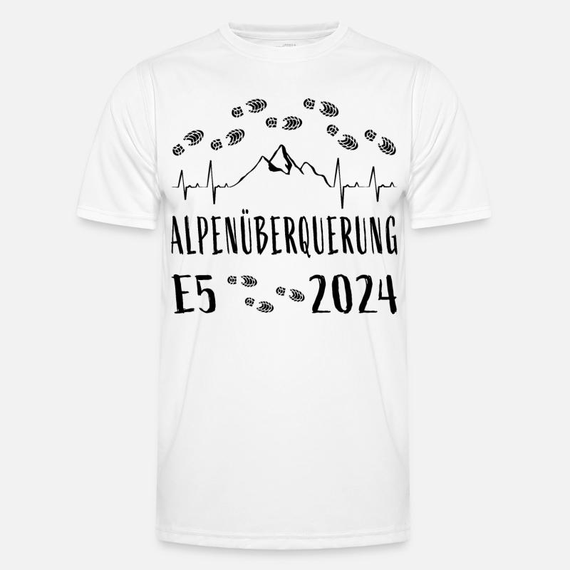 Alpenüberquerung E5 2024 Herzschlag - Männer Funktions-T-Shirt - Weiß