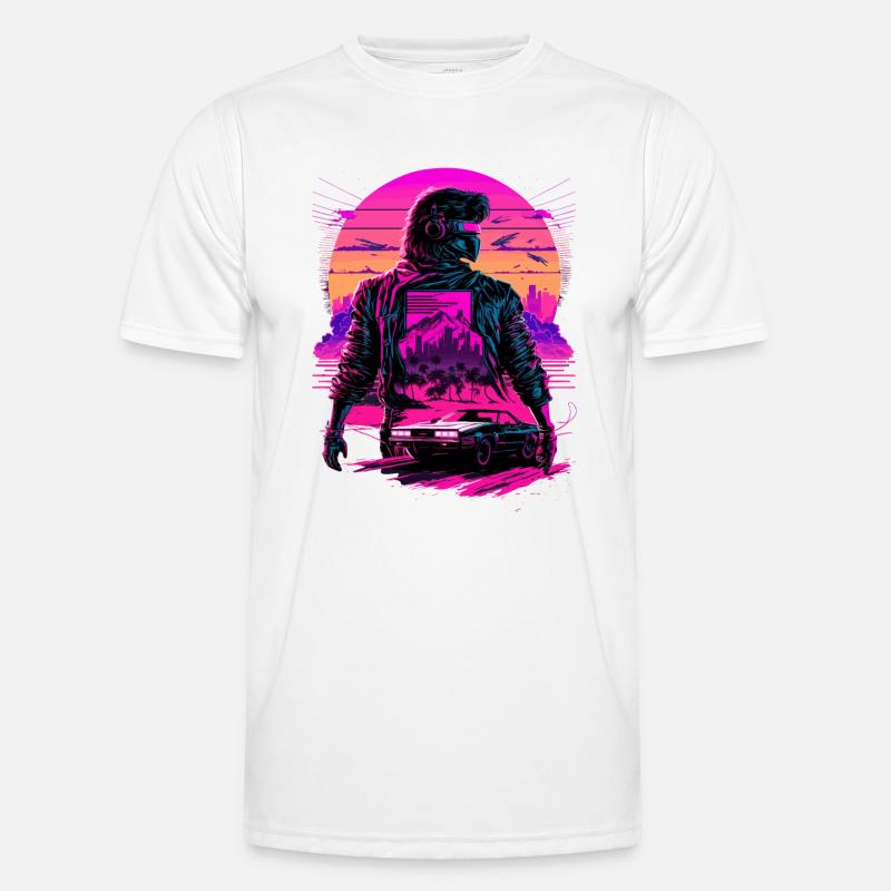 Futuristic Synthwave Men's Functional T-Shirt