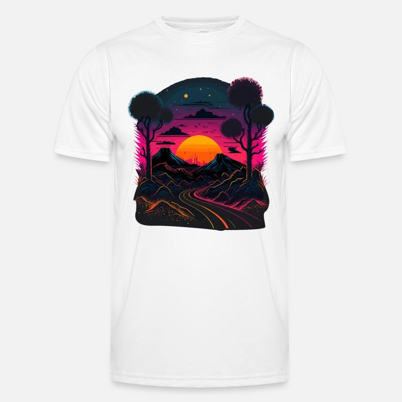 Synthwave Artwork - Men's Functional T-Shirt - white