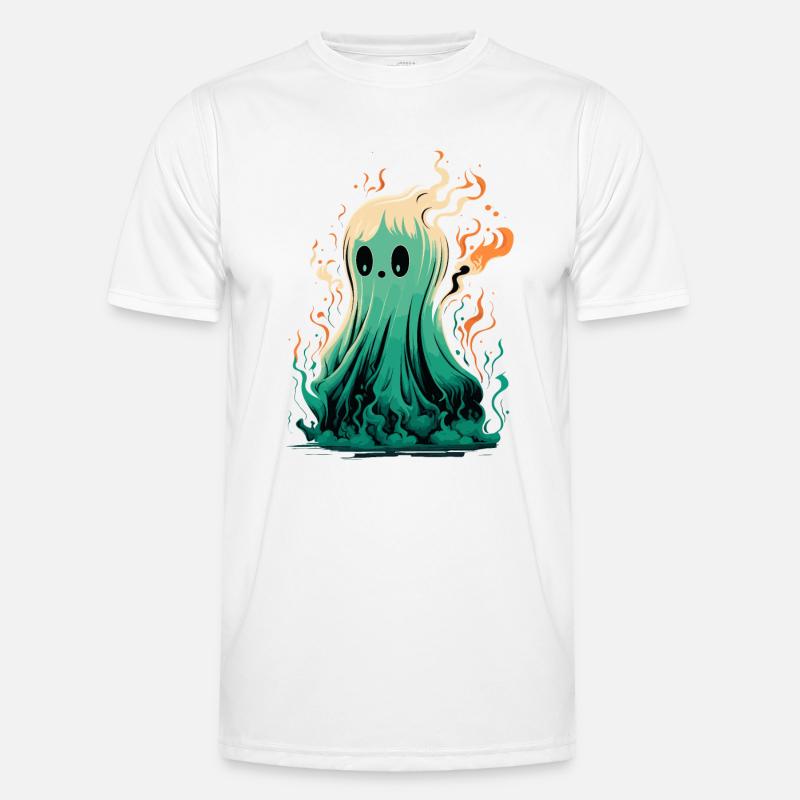 Ghost on fire - Men's Functional T-Shirt - white