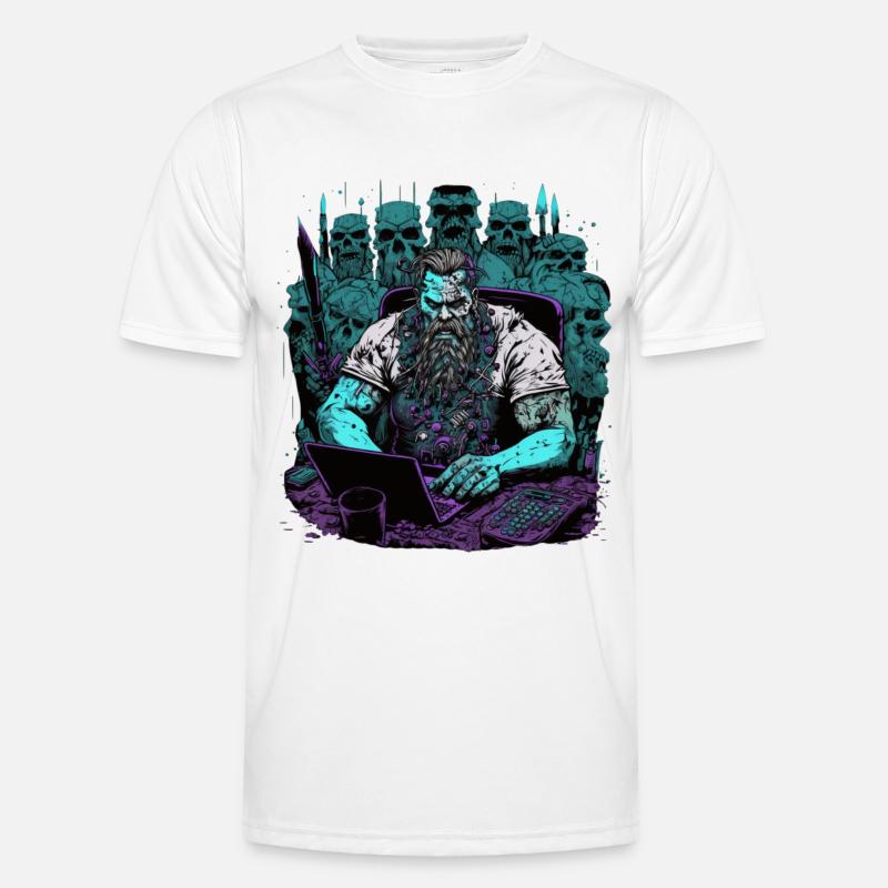 Admin Wiking programmiert Computer - Männer Funktions-T-Shirt - Weiß