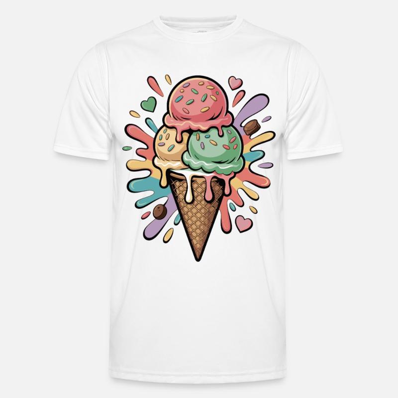 Bunte Eiscreme Explosion - Men's Functional T-Shirt - white