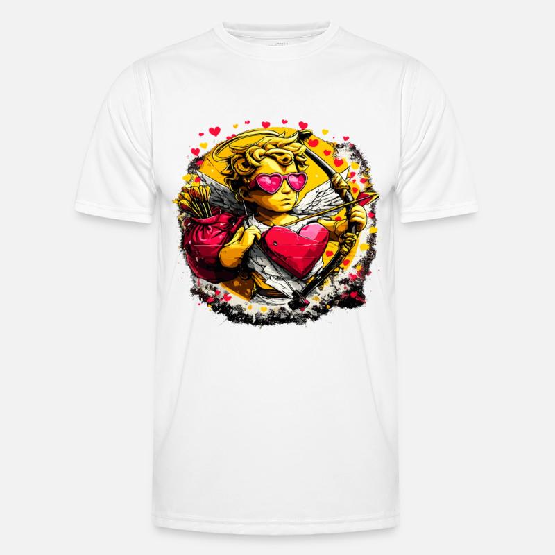 Cupid Graffiti Herzbogen Männer Funktions-T-Shirt