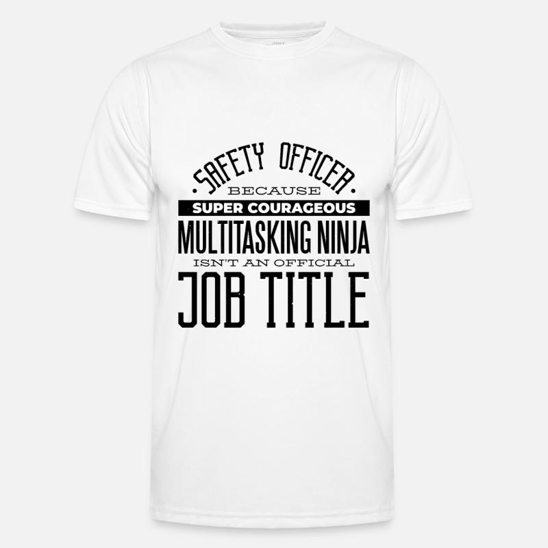 Security Wachmann Tshirt Sicherheitsbeauftragter - Männer Funktions-T-Shirt - Weiß