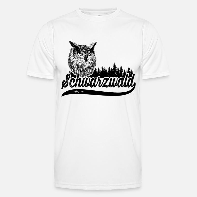 Schwarzwald Eule - Männer Funktions-T-Shirt - Weiß