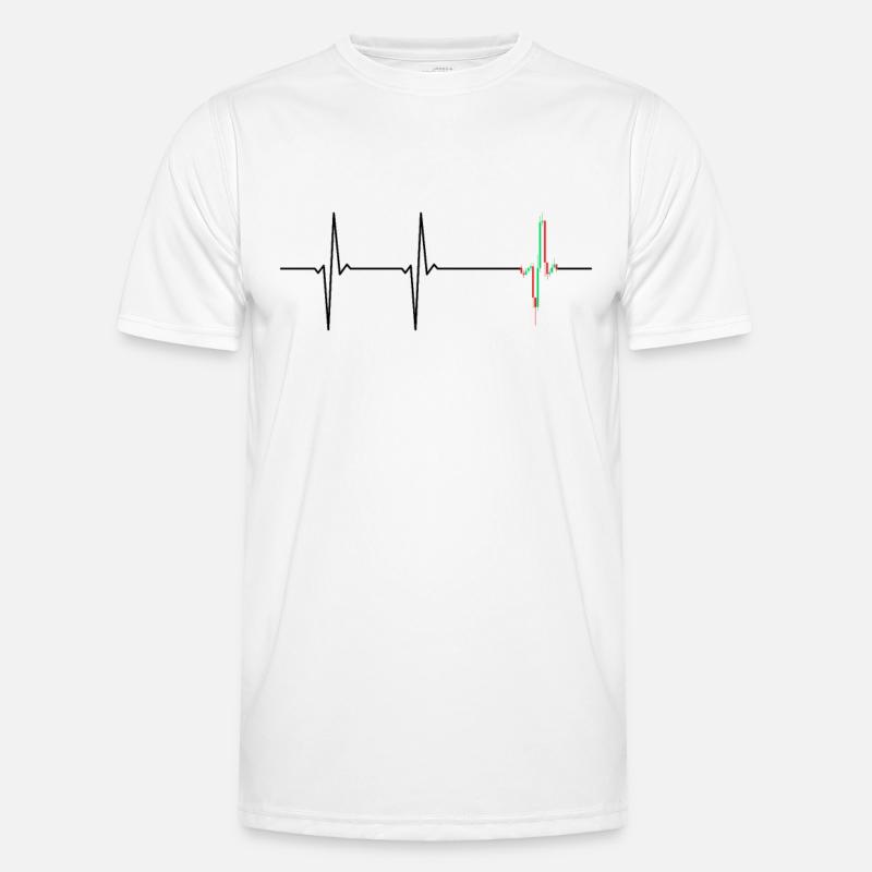 Trading EKG Trader Charttechnik Candlesticks - Männer Funktions-T-Shirt - Weiß