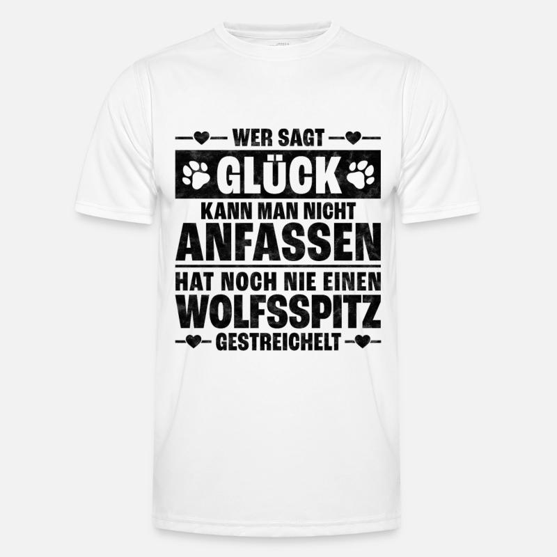 Wolfsspitz Schutzengel deutscher Spitz Spruch Männer Funktions-T-Shirt