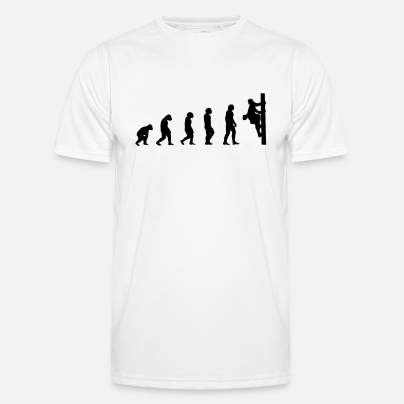 Netzelektriker Evolution Geschenk Elektriker - Männer Funktions-T-Shirt - Weiß
