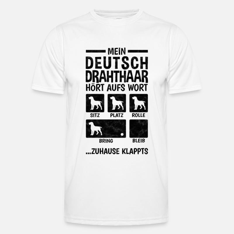 Deutsch Drahthaar Zuhause klappts Männer Funktions-T-Shirt