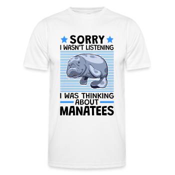 I thought of manatees marine mammals - Men's Functional T-Shirt - white - Front - AI Model Male 178 dark (178cm)