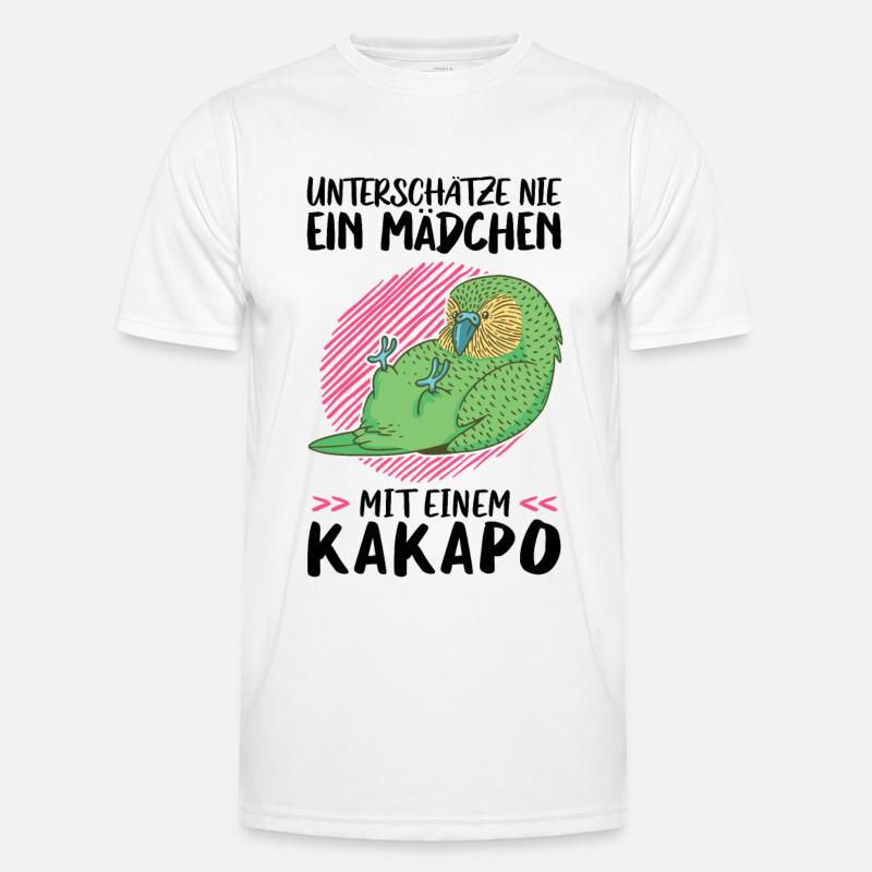 Mädchen mit Kakapo flugunfähiger Papagei Männer Funktions-T-Shirt