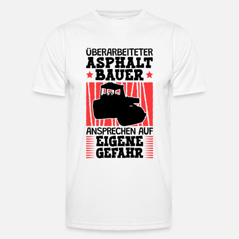 Überarbeiteter Asphaltbauer Straßenbauer Männer Funktions-T-Shirt