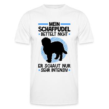 Schafpudel bettelt nicht zotthaariger Hütepudel - Männer Funktions-T-Shirt - Weiß - Vorne - AI Model Male 178 dark (178cm)