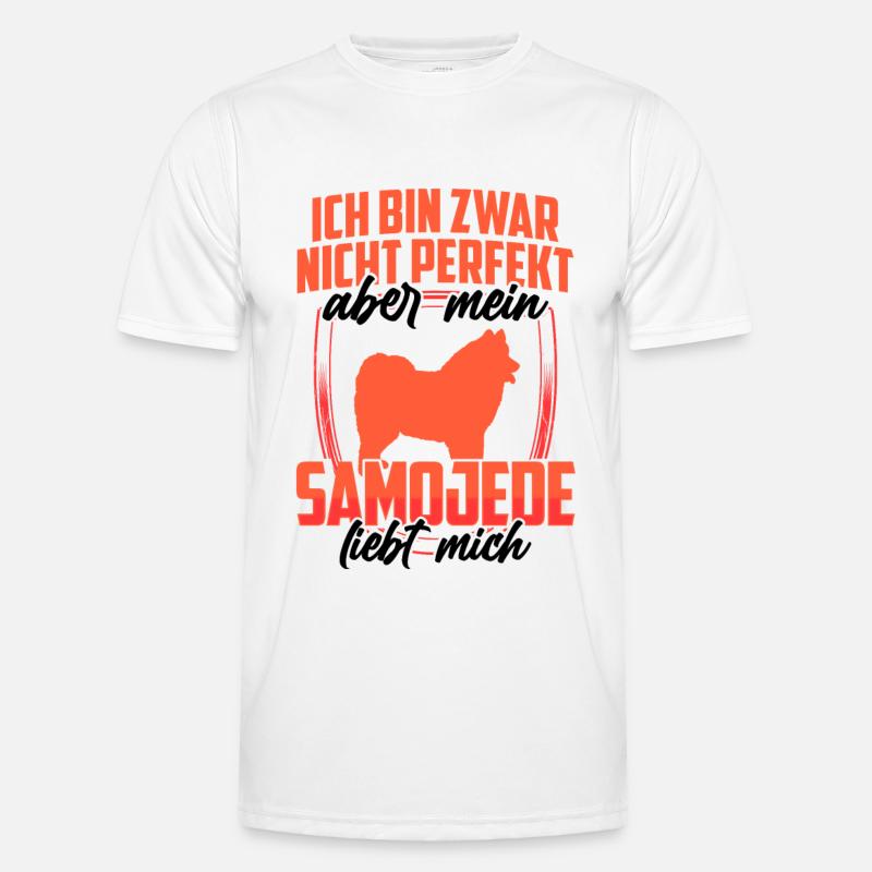 Samojede liebt mich Samojedenspitz Samojede - Männer Funktions-T-Shirt - Weiß