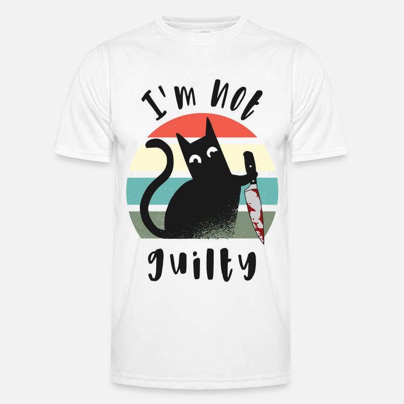 Je suis innocent, chat avec couteau T-shirt sport Homme