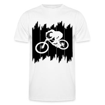 Biken - Männer Funktions-T-Shirt - Weiß - Vorne - AI Model Male 178 dark (178cm)