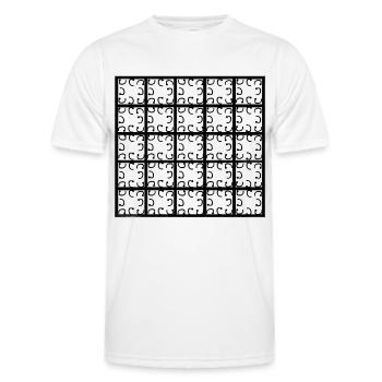 Décor carré - T-shirt sport Homme - blanc - Devant - AI Model Male 178 dark (178cm)