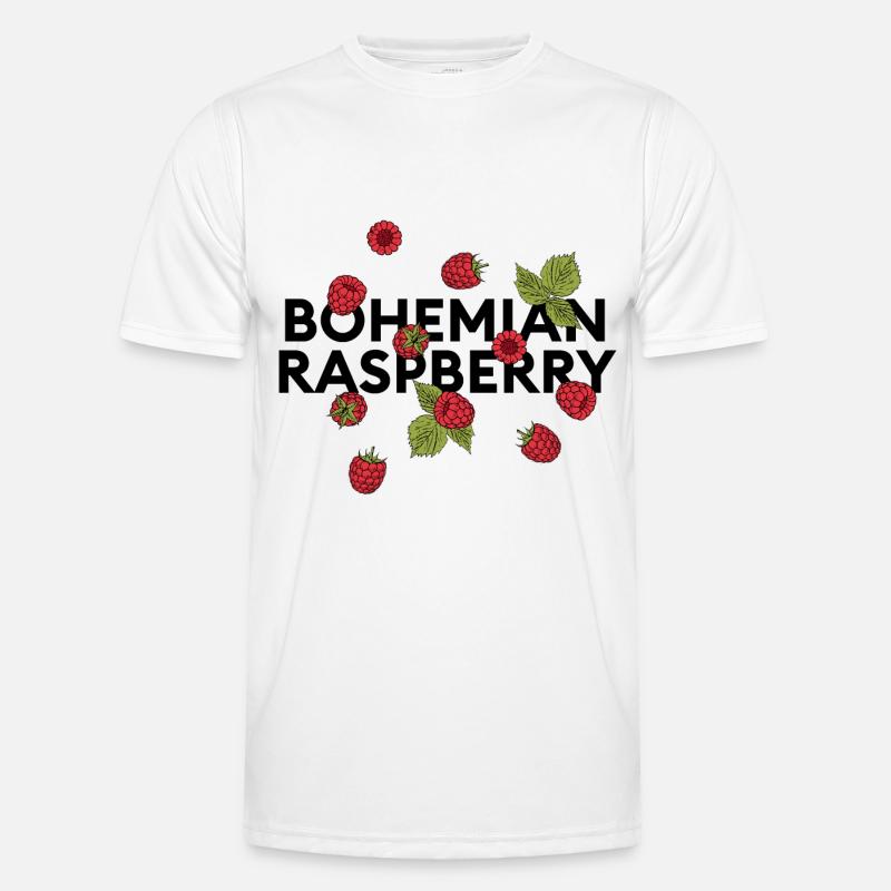 „bohemian raspberry“ Statement mit Himbeeren - Männer Funktions-T-Shirt - Weiß