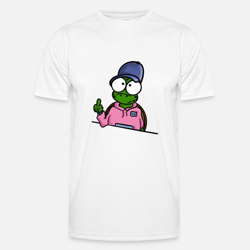 Schildkröte mit Cap Mittelfinger Männer Funktions-T-Shirt