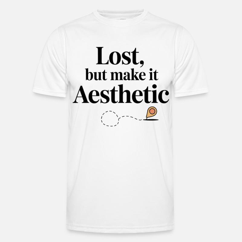 Perdu mais esthétique Conception d’épingle de carte GIS T-shirt sport Homme