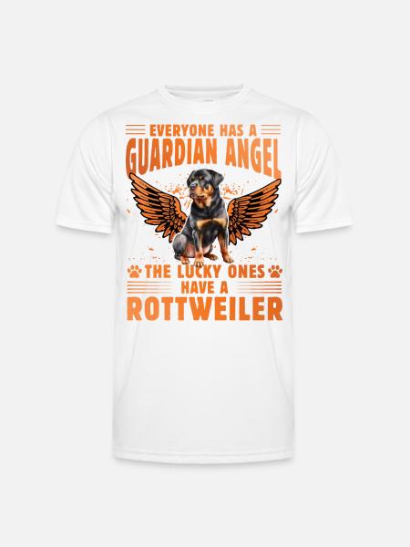 Guardian Angel Rottweiler - Men's Functional T-Shirt - white