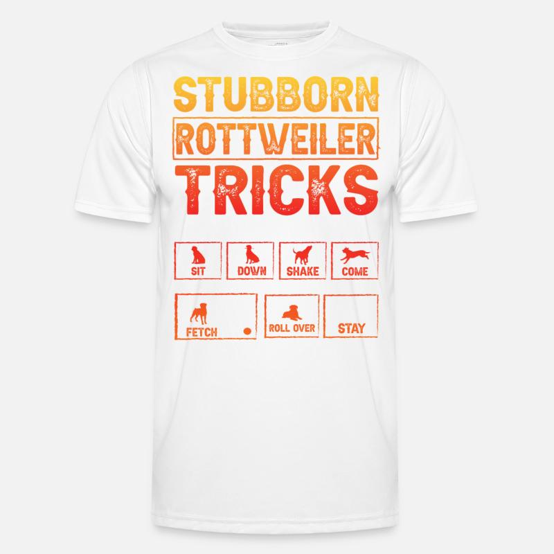 Stubborn Rottweiler Tricks - Männer Funktions-T-Shirt - Weiß