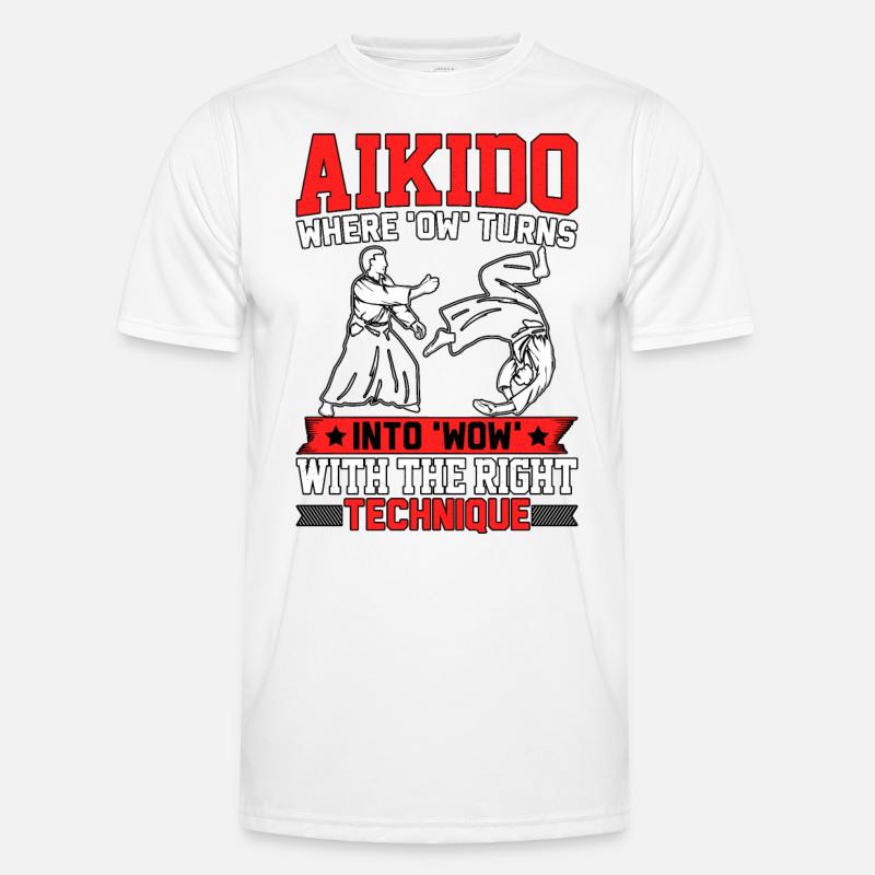 Aikido, hvor ow bliver til wow med den rigtige - Funktionsshirt til herrer - hvid