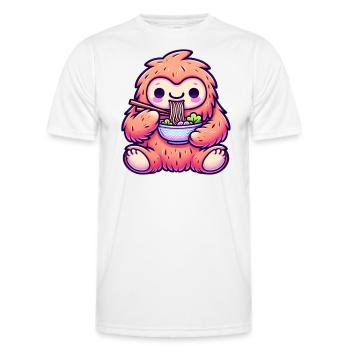 Bol de nouilles japonaises Kawaii Ramen Bigfoot - T-shirt sport Homme - blanc - Devant - AI Model Male 178 dark (178cm)