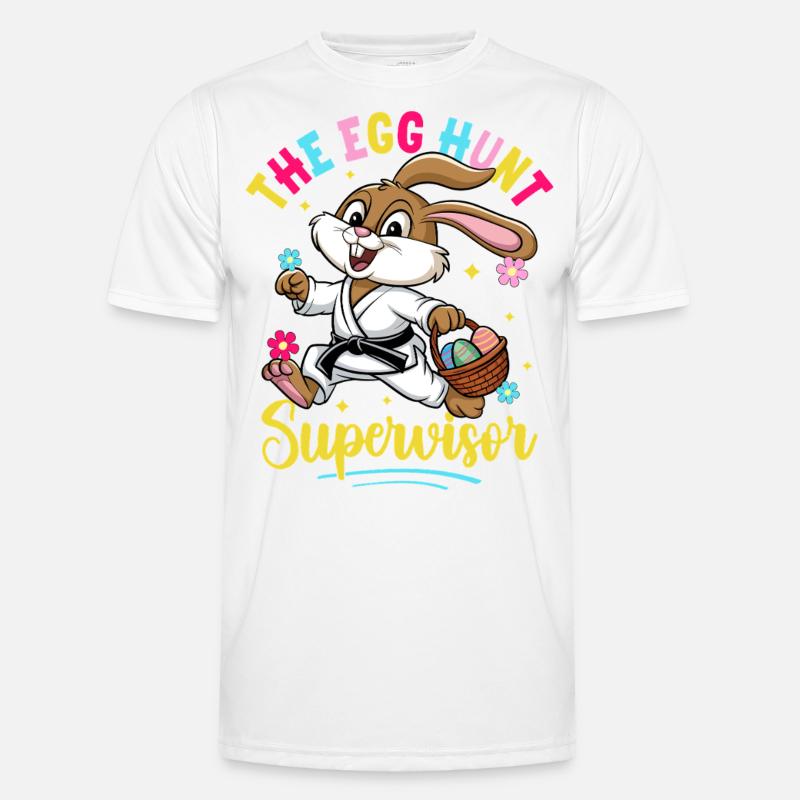 Der Supervisor der Eiersuche - Männer Funktions-T-Shirt - Weiß