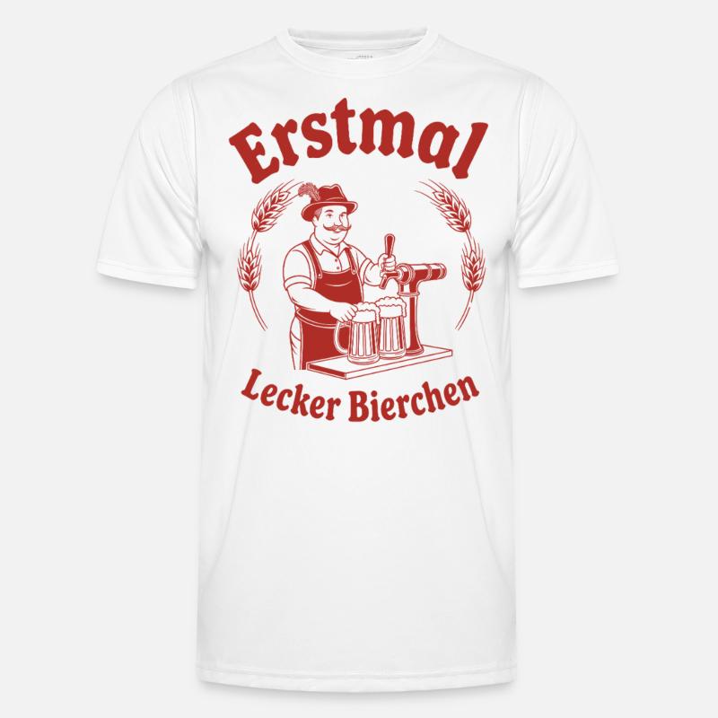 Erstmal lecker Bierchen - Männer Funktions-T-Shirt - Weiß