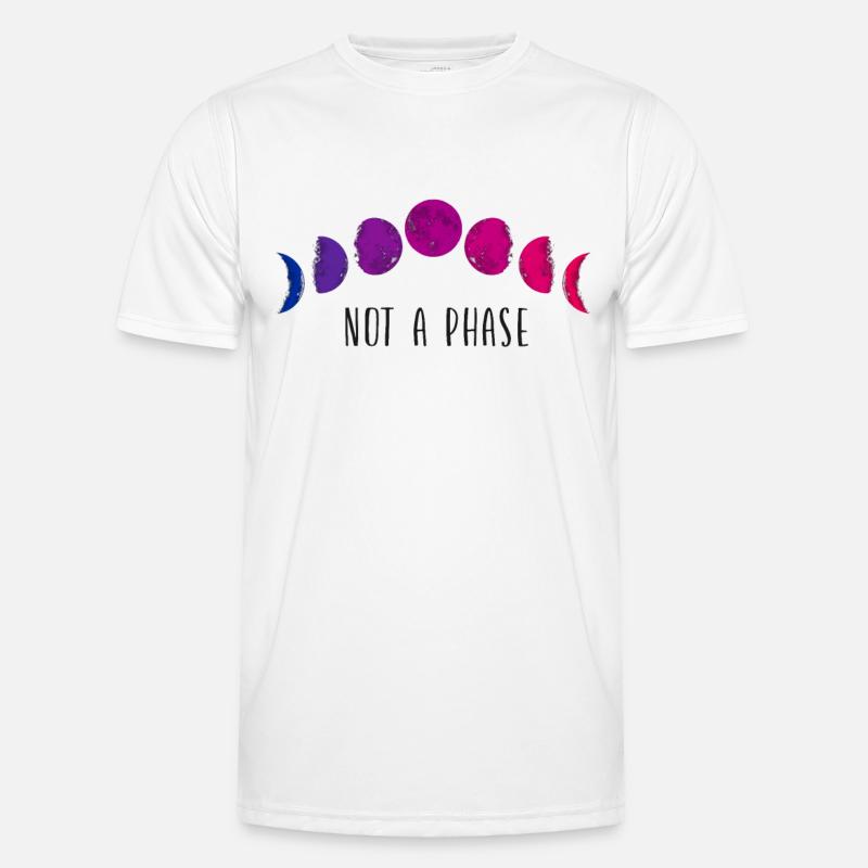 Bisexual Bi Pride Flag Moon Not A Männer Funktions-T-Shirt