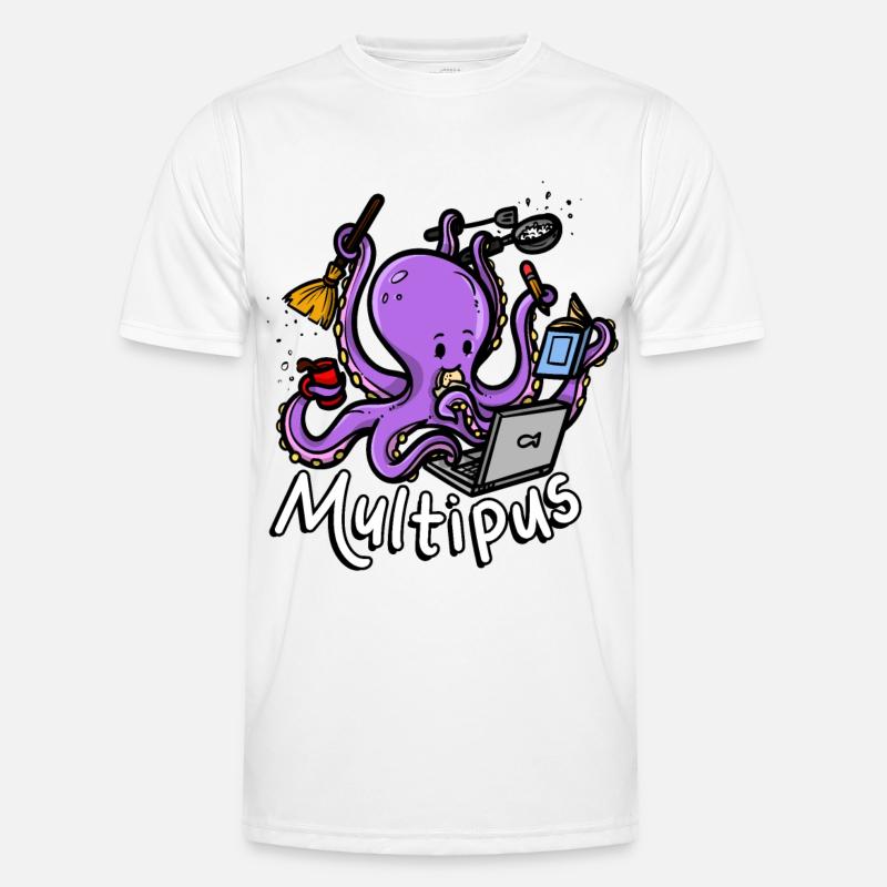 Multipus Multitasking Oktopus Männer Funktions-T-Shirt