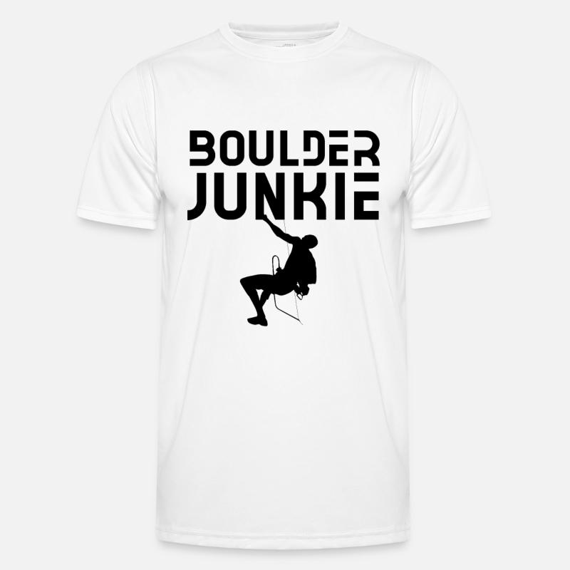 Boulder Junkie Bouldering Boulderer Boulderer - Men's Functional T-Shirt - white