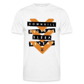 Downhill, Destroy, sleep, repeat - Männer Funktions-T-Shirt - Weiß - Vorne - AI Model Male 178 dark (178cm)