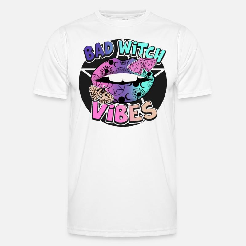 Süßes oder Saures Bad Witch Vibes Halloween-Design Männer Funktions-T-Shirt