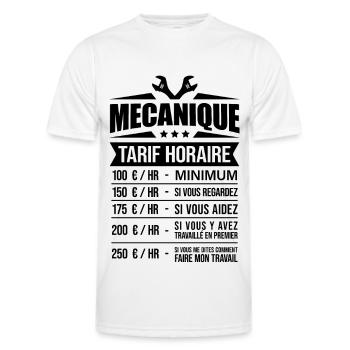 MÉCANIQUE TARIF HORAIRE - T-shirt sport Homme - blanc - Devant - AI Model Male 178 dark (178cm)