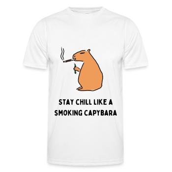 Smoking capybara - Männer Funktions-T-Shirt - Weiß - Vorne - AI Model Male 178 dark (178cm)