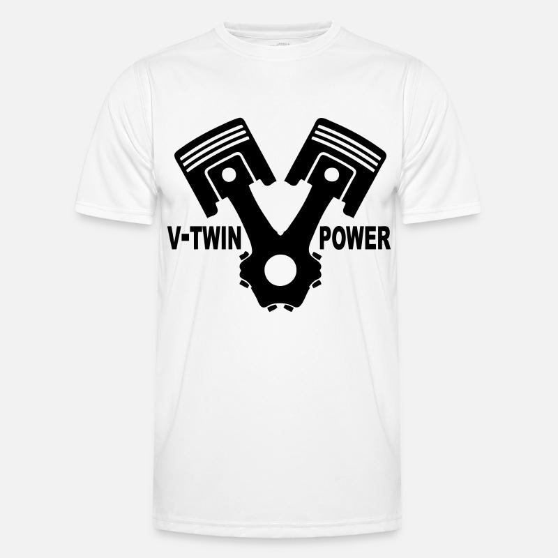 v-twin power vector design 02 - Men's Functional T-Shirt - white