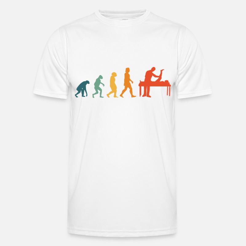Physiotherapeut Evolution Retro Physio - Männer Funktions-T-Shirt - Weiß