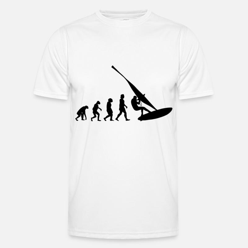 Windsurfer Evolution Windsurfing Surfer Windsurf - Männer Funktions-T-Shirt - Weiß
