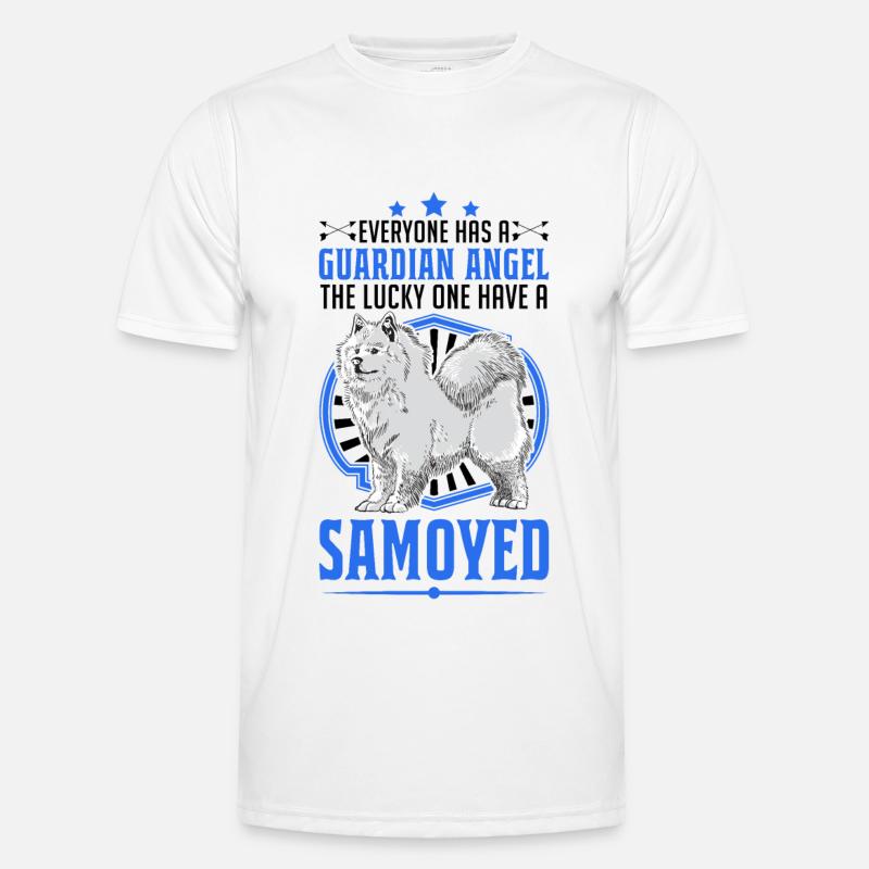 Samojede Schutzengel Schlittenhund Samojeden - Männer Funktions-T-Shirt - Weiß