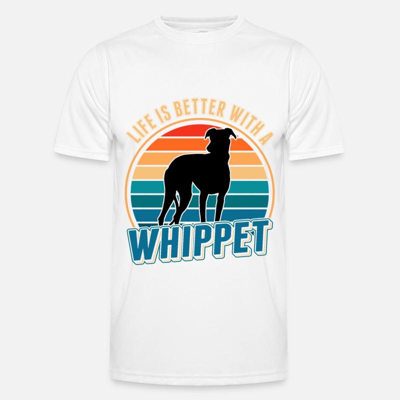Life is better with a Whippet Windhund Sighthound Männer Funktions-T-Shirt