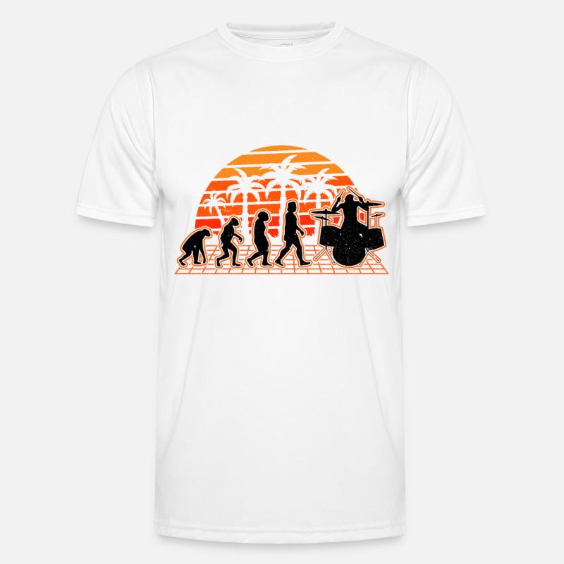 Schlagzeug Evolution Sunset Drummer Schlagzeuger Männer Funktions-T-Shirt