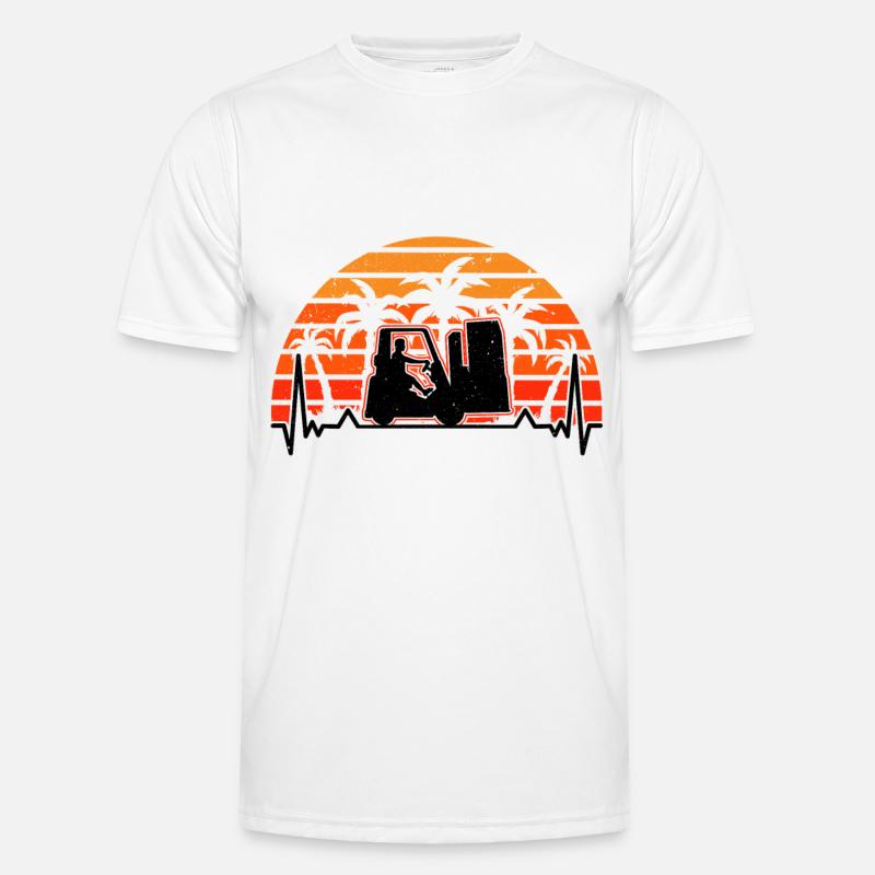 Staplerfahrer Evolution Gabelstapler Lagerist - Männer Funktions-T-Shirt - Weiß