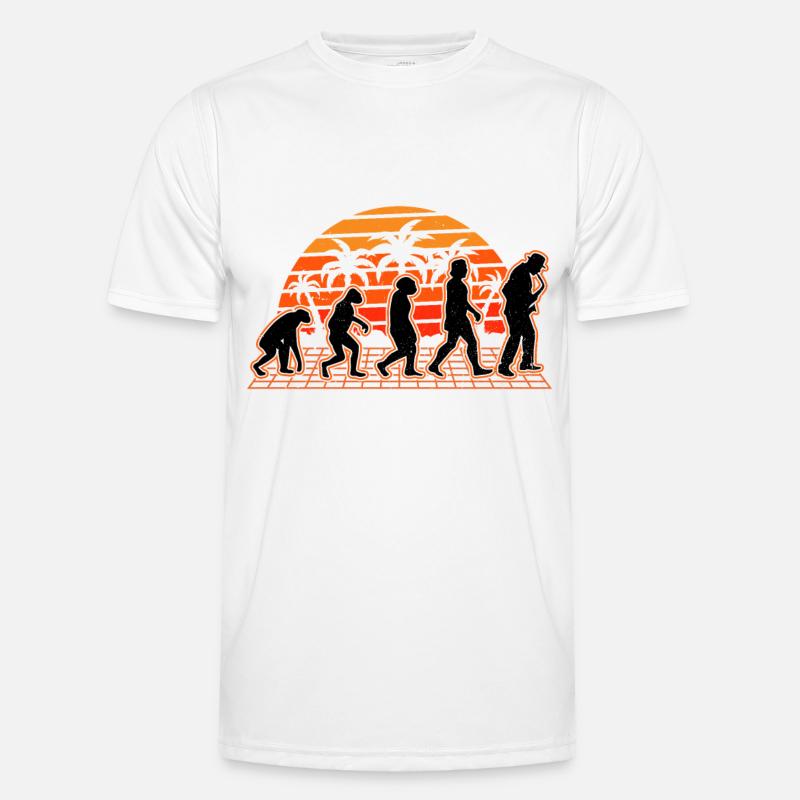 Saxophone Evolution Sunset Saxophonist - Men's Functional T-Shirt - white