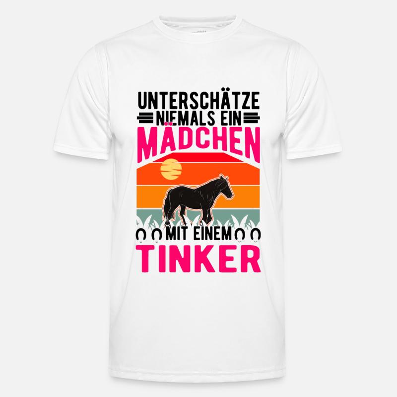 Irish Tinker Pferd Mädchen Tinkerpferd - Männer Funktions-T-Shirt - Weiß