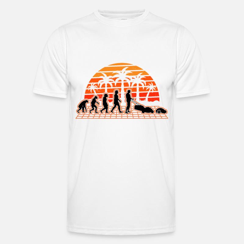 Mähroboter Evolution Retro Rasenroboter Männer Funktions-T-Shirt