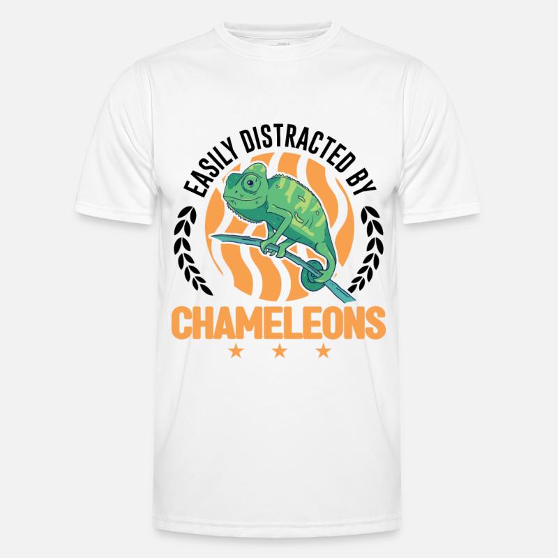 Easily distracted by Chameleons Chamäleon - Männer Funktions-T-Shirt - Weiß