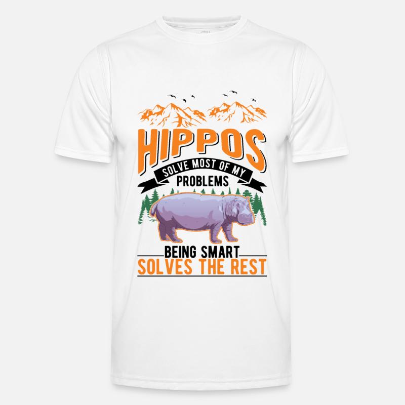 Nilpferd Geschenk Hippo Flusspferd - Männer Funktions-T-Shirt - Weiß