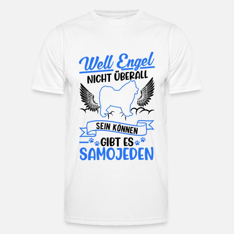 Samojede Engel Schlittenhund Samojeden - Männer Funktions-T-Shirt - Weiß